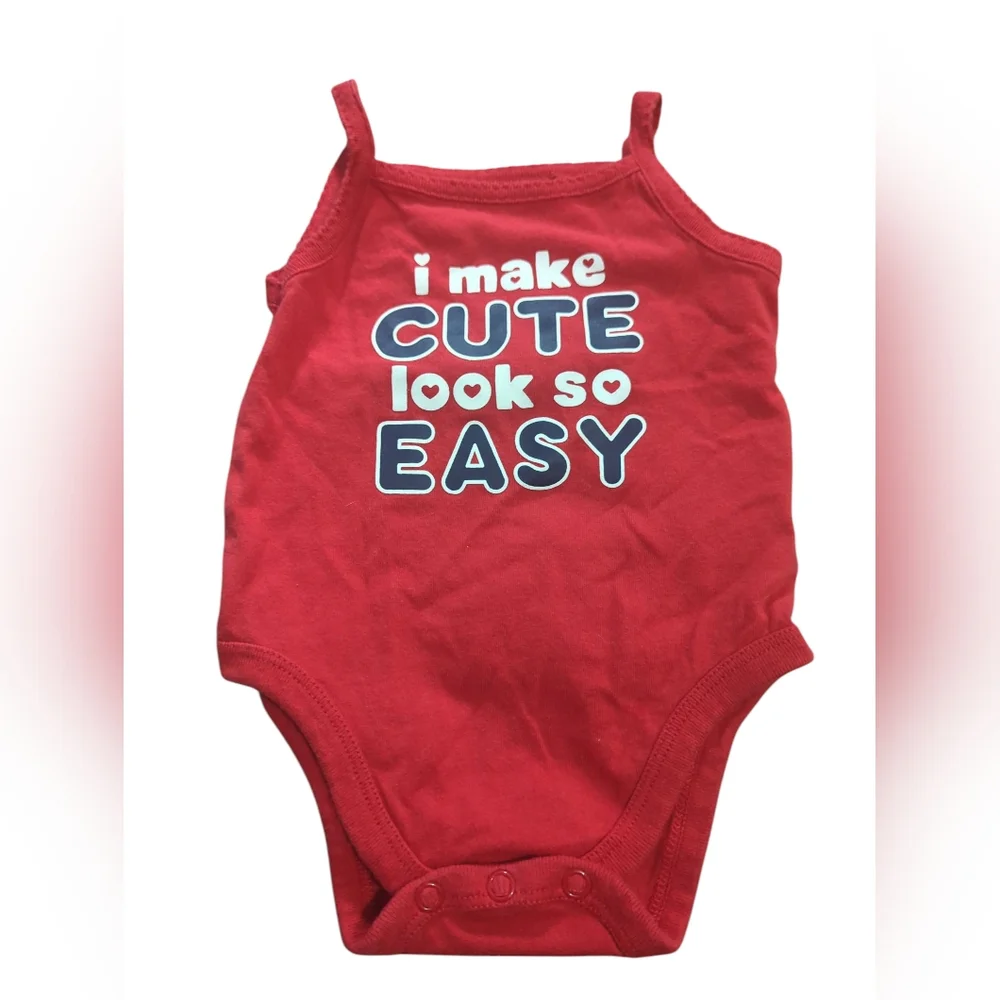 Garanimals Red I Make Cute Look So Easy Bodysuit Size 0-3 Months.